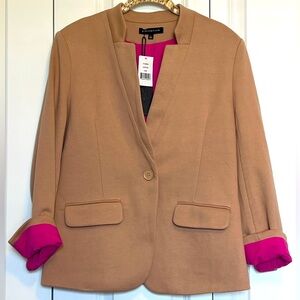 Tan Blazer with Pink Lining by New York & Company